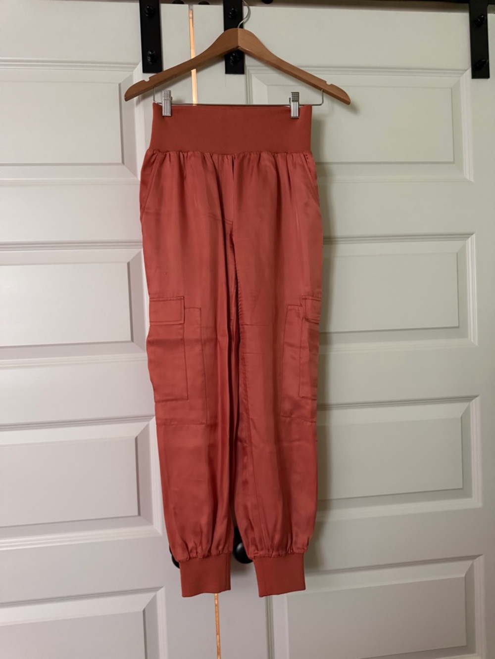 Cinq-a-Sept Women's Satin Utility Jumpsuit - Apricot - Picture 6 of 8